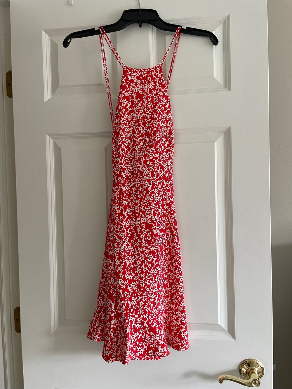 Zara Red and White Floral Midi Dress